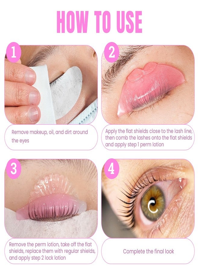 لي بيوتي وسادات رفع الرموش الكورية من ليبيوتي، الخطوة 1 فقط: دروع مسطحة لتنعيم الرموش بشكل أفضل، ذاتية اللصق، متعددة الوظائف كشريط رفع للعين، تصميم وردي خوخي، مقاسان (صغير/متوسط) - Image 4